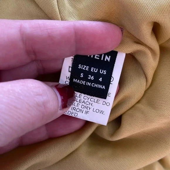 EUC | Shein | Elastic Waist Pull on Skirt with Buttons | Gold | Sz S - Picture 7 of 8